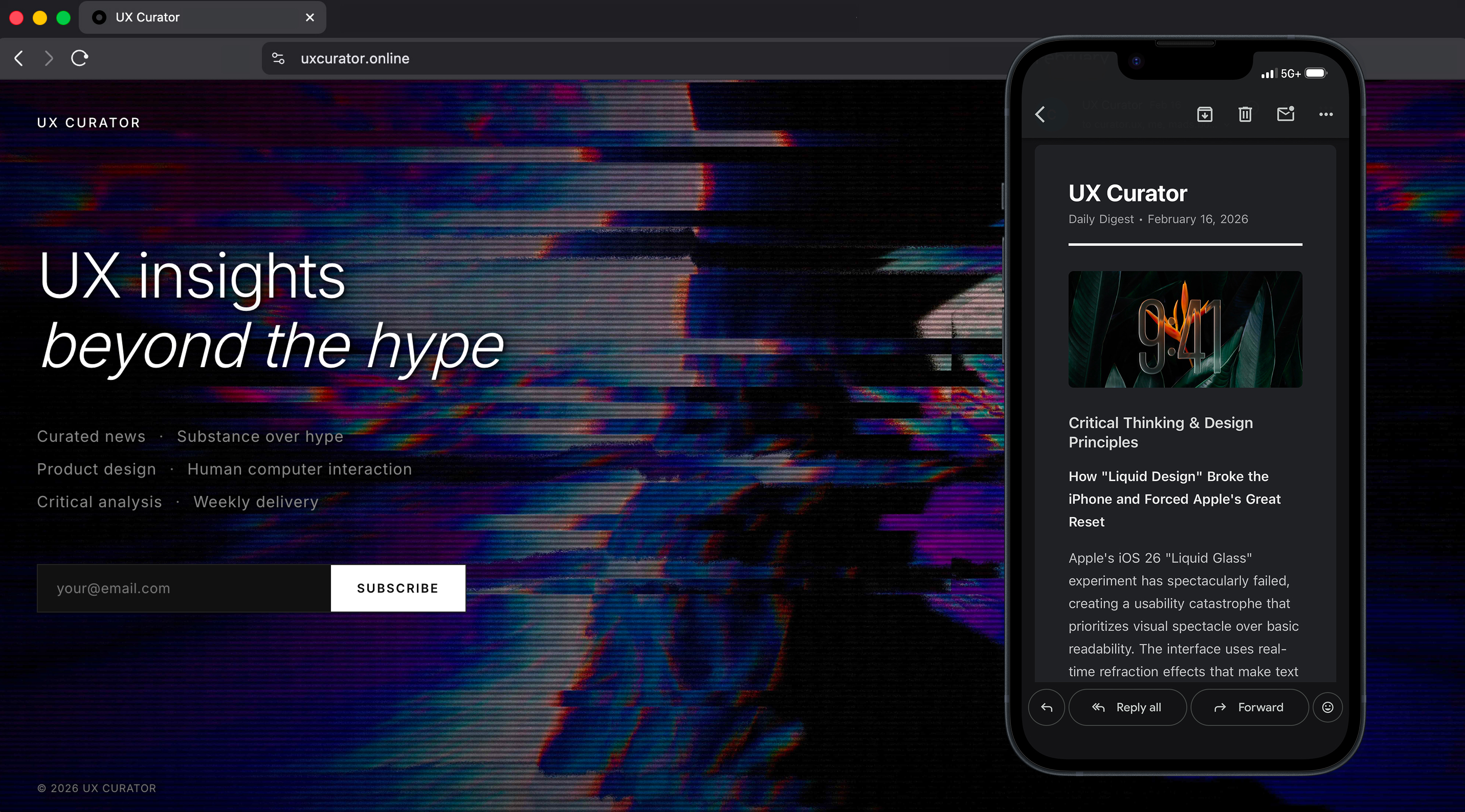 UX Curator interface